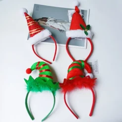 Nya populära julbarns hårtillbehör Elfhatt pannband Roliga festdekorationer presenter> Huvudbonader