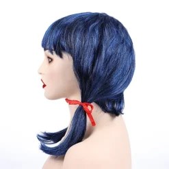 Nyckelpiga flicka peruk lock blå peruk svart katt peruk><noscript><img width=