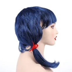 Nyckelpiga flicka peruk lock blå peruk svart katt peruk><noscript><img width=