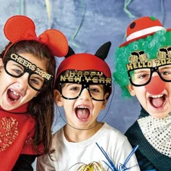 Nyårsdekorationer 2025 Partyglas för Barn Vuxna, 6 st 2025 Gott Nytt År Ögonbryn Fotobås Rekvisita><noscript><img width=