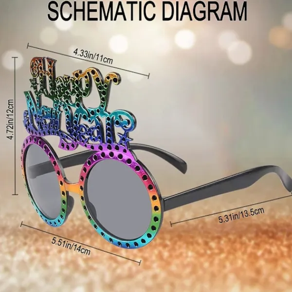 Nyårsglasögon 2023 Nyårsfest Glasögon Fotobås> Tillbehör