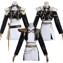 Nytt KPop Demon Hunters Cosplay Kostymset - Rumi Mira Zoey Halloweenfest Maskerad för Kvinnor, Svart _c XS Adults> Dräkter