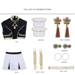 Nytt KPop Demon Hunters Cosplay Kostymset - Rumi Mira Zoey Halloweenfest Maskerad för Kvinnor, Svart _c XS Adults><noscript><img width=