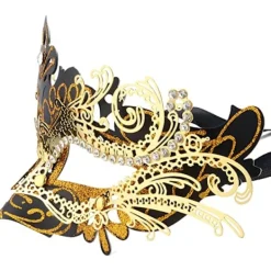 OCEAN Venetians mask (svart guld), för maskeradboll och kostym, för><noscript><img width=