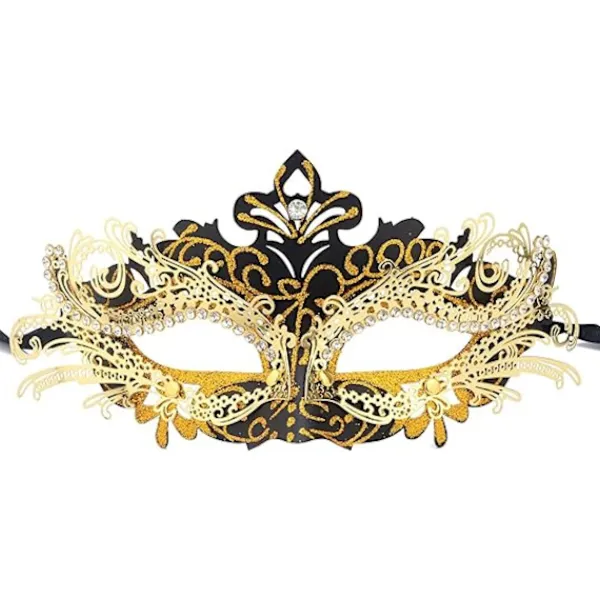 Ocean Venetiansk mask (svart guld), för maskerad och kostym, för> Masker