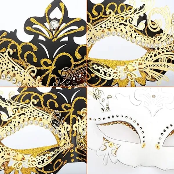 Ocean Venetiansk mask (svart guld), för maskerad och kostym, för> Masker