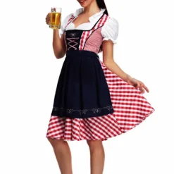 Oktoberfest Klänning Dam Förkläde Servitris Klänningar Bekväma><noscript><img width=
