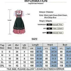 Oktoberfest Ölservitris Kostym Dam Bayersk Traditionell Dirndl Klänning Karneval (M Svart)><noscript><img width=
