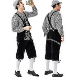 Oktoberfest och Ölfestival Bayersk Oktoberfest Kostymset för Män (2XL Svart)><noscript><img width=