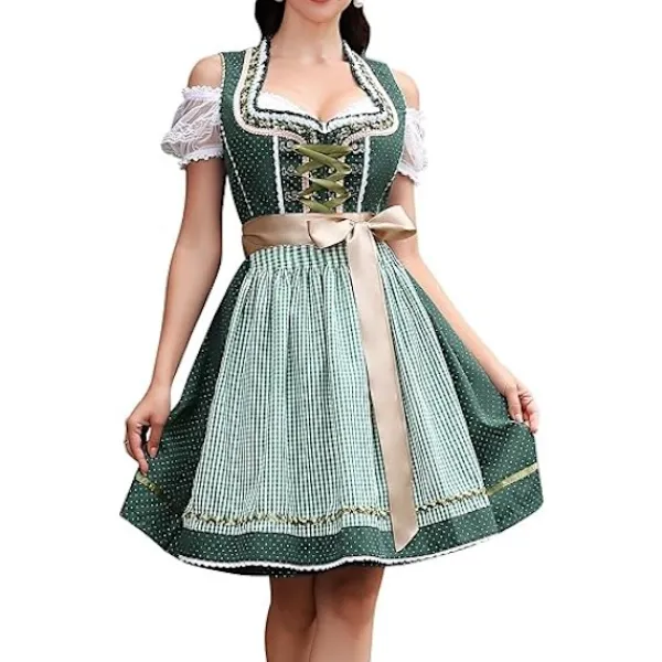 Oktoberfestdräkt reklamdräkt Halloween-pigadräkt barmaid-dräkt XL> Dräkter