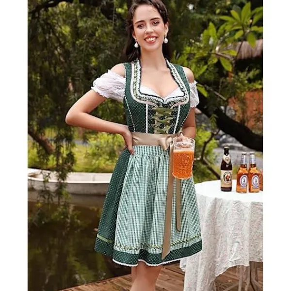 Oktoberfestdräkt reklamdräkt Halloween-pigadräkt barmaid-dräkt XL> Dräkter