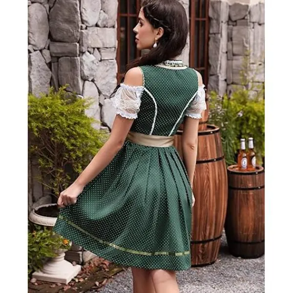 Oktoberfestdräkt reklamdräkt Halloween-pigadräkt barmaid-dräkt XL> Dräkter