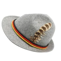 Oktoberfesthatt för vuxna, bayersk tysk öl-cosplayhatt, ljusgrå [JUN]> Dräkter