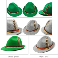 Oktoberfesthatt för vuxna, bayersk tysk öl, cosplay-hatt, ljusgrå-XM5-> Huvudbonader