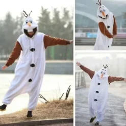 Olaf Frozen Vuxen Snögubbe Dräkt Kigurumi Pyjamas Cosplay Pyjamas XL XL><noscript><img width=