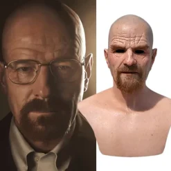 Old Man Mask Realistisk Cosplay Halloween Full Head mjuk latex><noscript><img width=