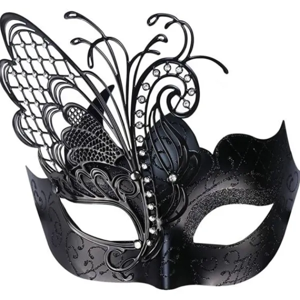 Olika Fjärilsformade Rhinestone Metall Venetianska Masker för Kvinnor> Masker