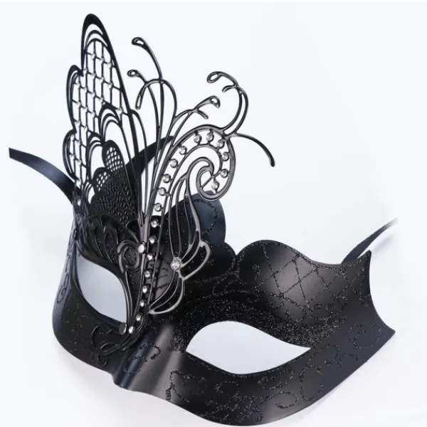 Olika Fjärilsformade Rhinestone Metall Venetianska Masker för Kvinnor> Masker