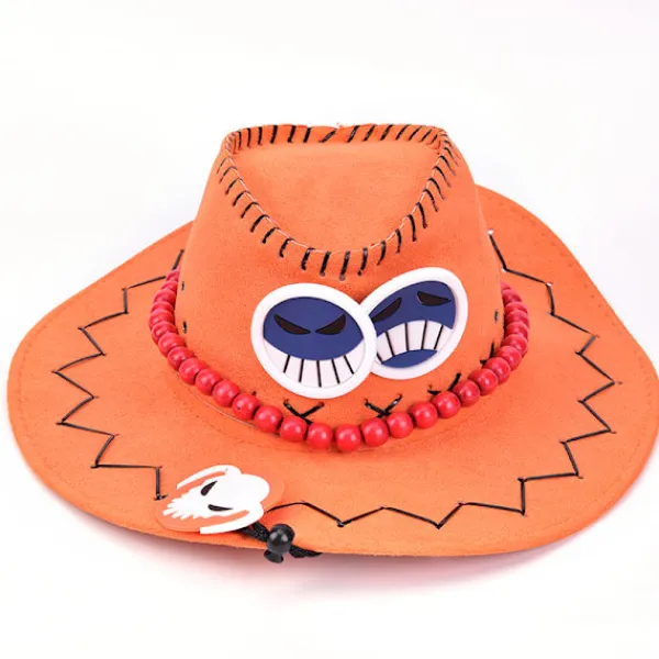 One Piece Ace Cowboy Hat Cosplay Hattar Pirates Cap> Huvudbonader
