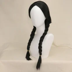 Onsdag Addams Cosplay Peruk Dam Långt Hår Peruk><noscript><img width=