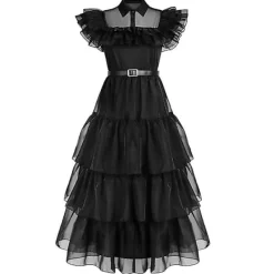 CNMR Onsdag Addams Costume Dress Halloween Cosplay Party Costume zy 3XL> Dräkter