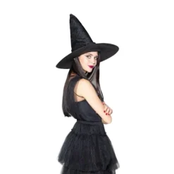 Onsdagsperuk med Flätor - Addams Svart> Peruker