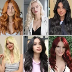 Orange Peruk för Kvinnor, 2st Peruk med Lugg, Lockig Peruk Lång Naturlig Värmebeständig för Kvinnor Party Kostym Cosplay> Peruker