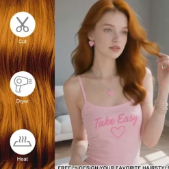 Orange Peruk för Kvinnor, 2st Peruk med Lugg, Lockig Peruk Lång Naturlig Värmebeständig för Kvinnor Party Kostym Cosplay><noscript><img width=