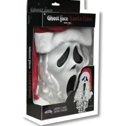 Original Ghost Face Scream Tomtemask med Skägg, Tomteluva, Halloween Kostymtillbehör, Skräckstil, Vuxenstorlek><noscript><img width=