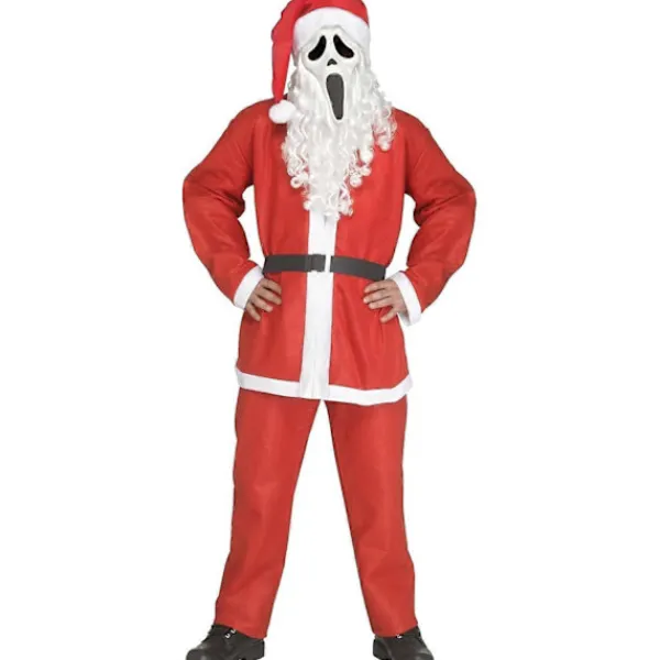 Original Ghost Face Scream Tomtemask med Skägg, Tomteluva, Halloween Kostymtillbehör, Skräckstil, Vuxenstorlek> Masker