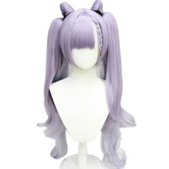 ATELA Original God Ting Neon Fast Rain sculpt klar peruk anime spel Carve clear cosplay dubbel hästsvans progressiva kattöron modellering 70cm> Peruker