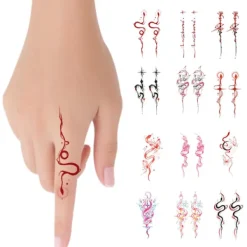 Ormens År Finger Tatuering Patch Vattentät Långvarig Magisk Tatuering Klistermärken S9t5> Smink