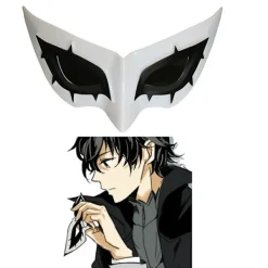 P5 Persona 5 Cosplay Kurusu Akira Joker Cosplay Peruk Mask Hår Peruk + Mask Halloween Fest Rollspel Cosplay Kostym 2 Delar Set><noscript><img width=