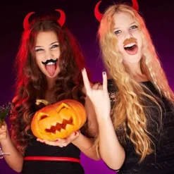 48-pack Falska Mustascher, Självhäftande Flerfärgade Mustascher för Fest, Maskerad, Halloween, Uppträdande><noscript><img width=