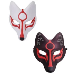 2-pack festdekoration masker scenföreställning rekvisita masker (svart och vit) (26X23CM, vit)> Masker