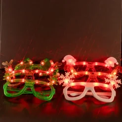 6-pack Glitter Julgran Lysande Blinkande LED-solglasögon Jul Solglasögon Självlysande LED-glasögon Plast Lysande Glasögon Jul T> Tillbehör