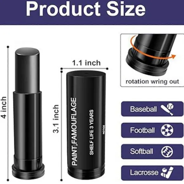 3-pack ögonfotboll ansiktsmålningsstift, taktisk ansiktskamouflageolja, utomhuscamping CS smink, fotbollstillbehör> Smink