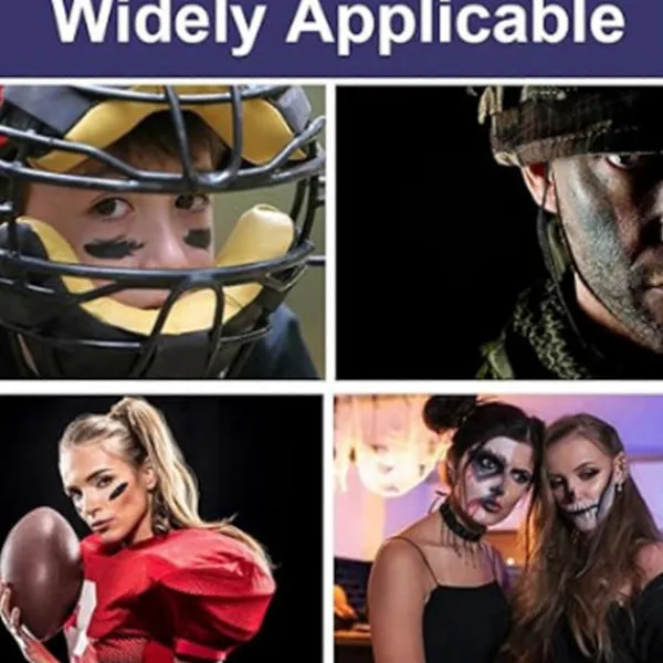 3-pack ögonfotboll ansiktsmålningsstift, taktisk ansiktskamouflageolja, utomhuscamping CS smink, fotbollstillbehör> Smink