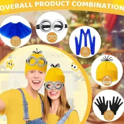 5-pack Gul Kostymset för Vuxna med Glasögon & Handskar för Halloween [YDE]><noscript><img width=