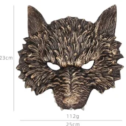 1-Pack Guld Uppgraderad RP Vargmask Halloween Karneval Mjuk RP Skum 3D Realistisk Kostym Rekvisita Vargmask> Masker