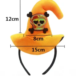 2-pack Halloween Maskerad Utklädnad Fest Huvudbonad Dödskalle Pumpa Häxa Barn Hårband (Svart Spindel Böjd Hatt Hårband)><noscript><img width=
