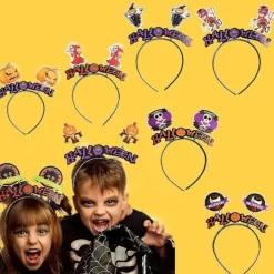10-pack Halloween pannband pumpa spöke fladdermus häxa huvud bopper söt tecknad><noscript><img width=