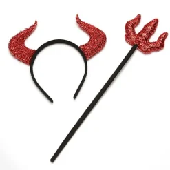 2-pack Halloween Sequin Djävulshuvudband Stick Set Djävulshorn Huvudband Djävulshårband Halloween Djävul> Tillbehör