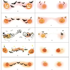 10-pack Halloween Temporära Tatueringar | Söta Spök- & Pumpa-designer för Barnkul*6*14*E (10 foton) E (10 foton)_max E (10 foton)[GKS] 6*14 | Fyndiq><noscript><img width=