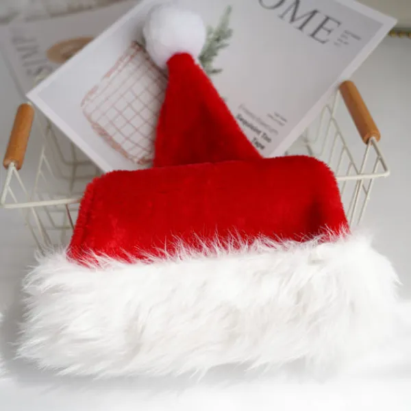 2-pack Julhatt för Vuxna Röd Fluffig Jultomtehatt för Vuxna Män Kvinnor Tonåringar> Huvudbonader