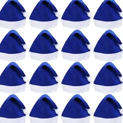 16-pack Jultomtar av ovävt tyg för juldräkter och dekoration - blå> Huvudbonader