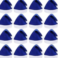 16-pack Jultomtar av ovävt tyg för juldräkter och dekoration - blå> Huvudbonader