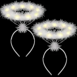 2-pack Ljus Ängel Gloriahårband Led Vitt Fjäderhårband Ängel Gloriahårband För Jul TA> Tillbehör