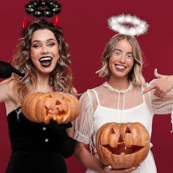 2-pack Ljus Ängel Gloriahårband Led Vitt Fjäderhårband Ängel Gloriahårband För Jul TA><noscript><img width=