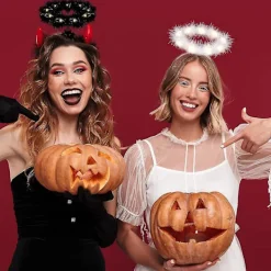 2-pack Ljusande Ängel Gloria Hårband LED Vit Fjäder Hårband Ängel Gloria Hårband För Jul><noscript><img width=